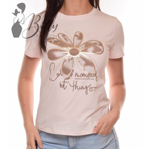 Virágmintás, feliratos felső S/M, L/XL