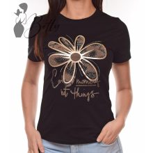 Virágmintás, feliratos felső S/M, L/XL