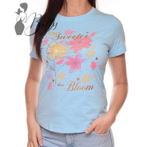 Virágmintás, feliratos felső S/M, L/XL