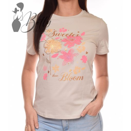 Virágmintás, feliratos felső S/M, L/XL
