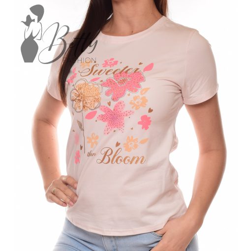 Virágmintás, feliratos felső S/M, L/XL