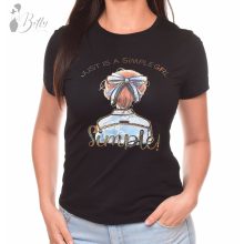 Női alak mintás, rövid ujjú pamut felső S/M, L/XL