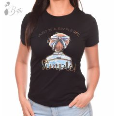 Női alak mintás, rövid ujjú pamut felső S/M, L/XL