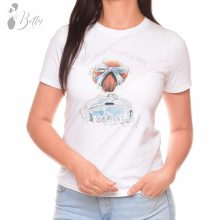 Női alak mintás, rövid ujjú pamut felső S/M, L/XL