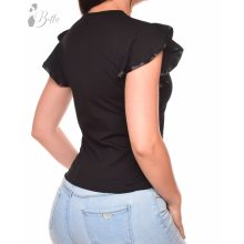 Egyszínű fodros ujjú felső S/M, L/XL 
