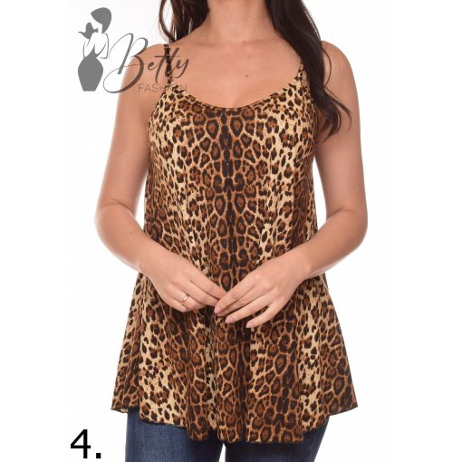 Leopárd mintás, spagettipántos, lenge felső S/M, L/XL