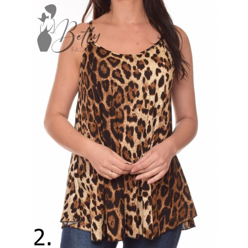 Leopárd mintás, spagettipántos, lenge felső S/M, L/XL