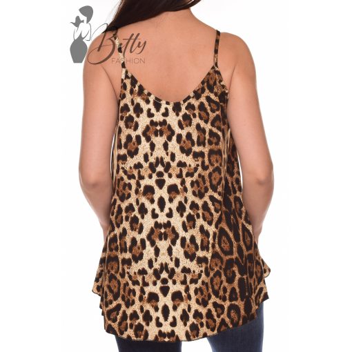 Leopárd mintás, spagettipántos, lenge felső S/M, L/XL