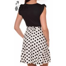 Pöttyös mintás, loknis aljú ruha S/M, L/XL