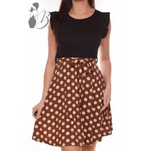 Pöttyös mintás, loknis aljú ruha S/M, L/XL