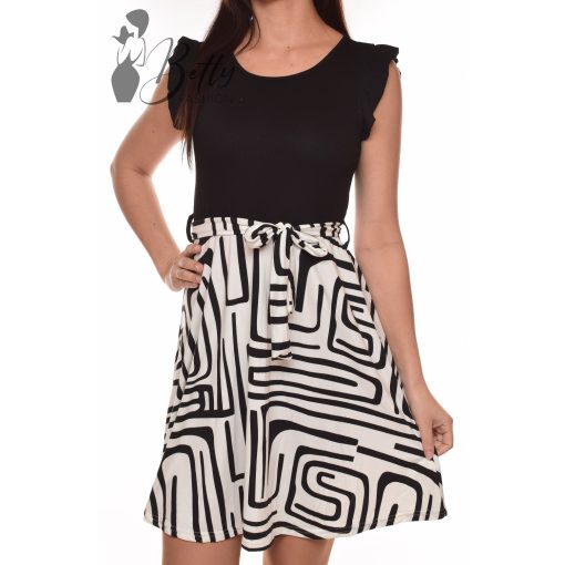 Csíkos mintás, loknis aljú ruha S/M, L/XL