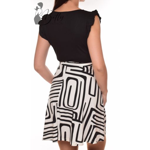 Csíkos mintás, loknis aljú ruha S/M, L/XL