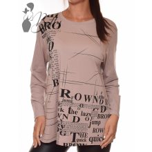 Feliratos és strasszköves, laza felső L/XL, 2XL/3XL