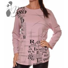 Feliratos és strasszköves, laza felső L/XL, 2XL/3XL