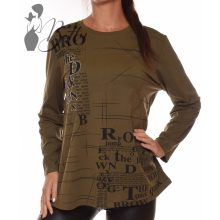 Feliratos és strasszköves, laza felső L/XL, 2XL/3XL