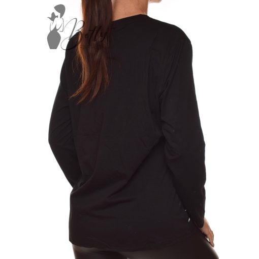 Feliratos és strasszköves, laza felső L/XL, 2XL/3XL