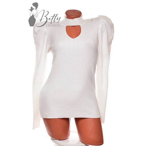 White Top with Jewelry Embellishment S/M