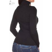 Fekete színű, strasszköves, kötött felső L/XL