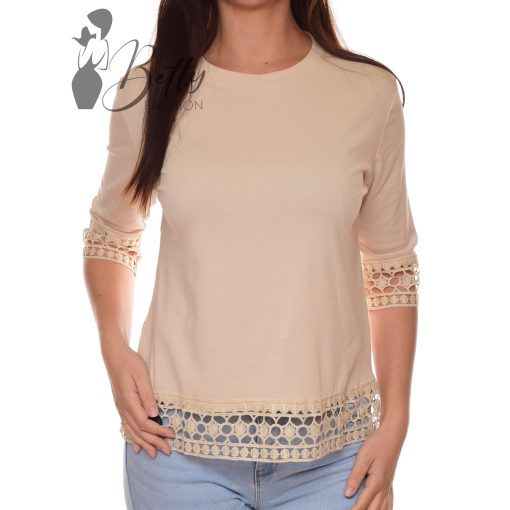 Ujjai végén és alján horgolt betétes felső M/L, XL/2XL