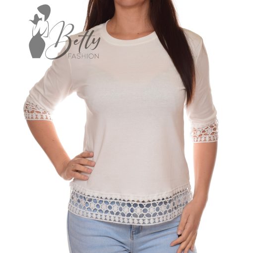 Ujjai végén és alján horgolt betétes felső M/L, XL/2XL