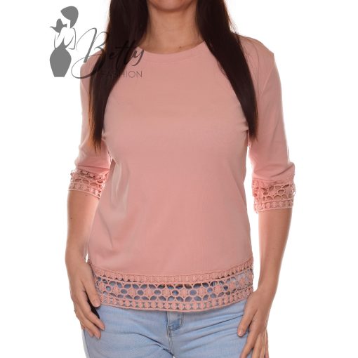 Ujjai végén és alján horgolt betétes felső M/L, XL/2XL