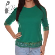 Ujjai végén és alján horgolt betétes felső M/L, XL/2XL