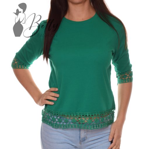 Ujjai végén és alján horgolt betétes felső M/L, XL/2XL