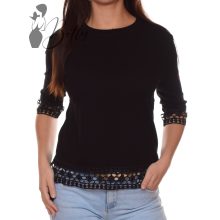 Ujjai végén és alján horgolt betétes felső M/L, XL/2XL