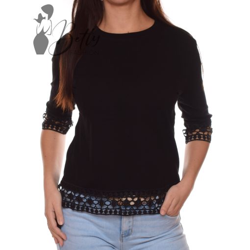 Ujjai végén és alján horgolt betétes felső M/L, XL/2XL