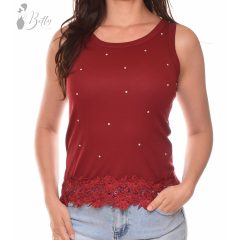 Strasszköves, horgolt betétes felső S/M, L/XL
