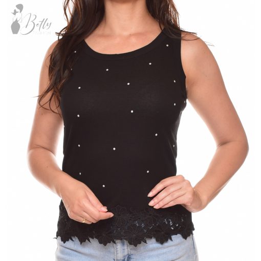 Strasszköves, horgolt betétes felső S/M, L/XL