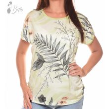 Levél és virágmintás, bő szabású felső L/XL, 2XL/3XL