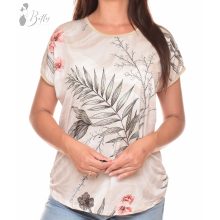 Levél és virágmintás, bő szabású felső L/XL, 2XL/3XL