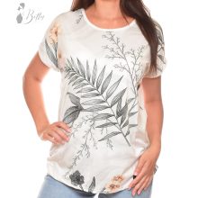Levél és virágmintás, bő szabású felső L/XL, 2XL/3XL