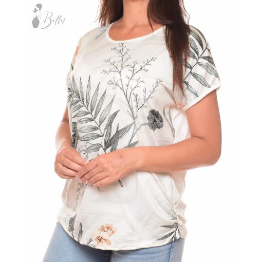 Levél és virágmintás, bő szabású felső L/XL, 2XL/3XL
