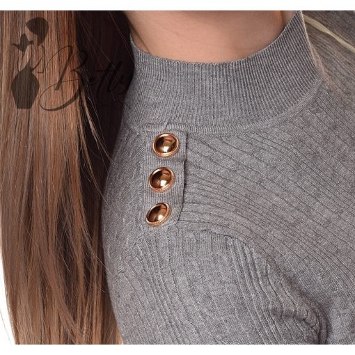 Anyagában mintás, vállnál gombdíszes tunika S/M