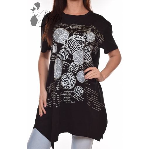 Aszimmetrikus aljú, A-vonalú tunika M/L, XL/XXL