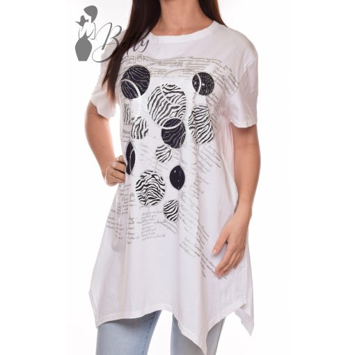 Aszimmetrikus aljú, A-vonalú tunika M/L, XL/XXL