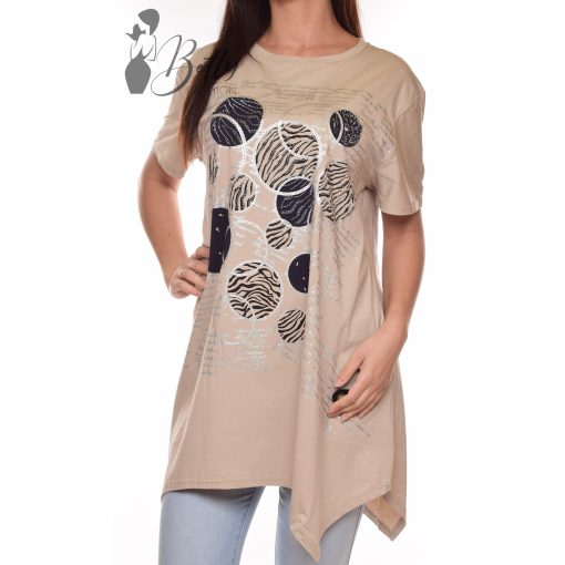 Aszimmetrikus aljú, A-vonalú tunika M/L, XL/XXL