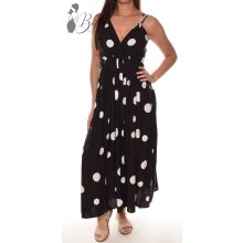 Hátán nyitott, pöttyös maxiruha S-M-L