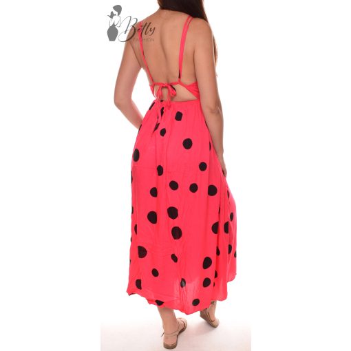 Hátán nyitott, pöttyös maxiruha S-M-L