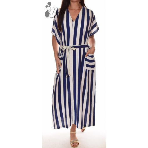 V-kivágású, csíkos ruha M/L, XL/XXL
