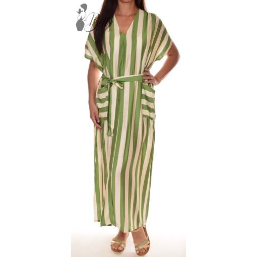 V-kivágású, csíkos ruha M/L, XL/XXL