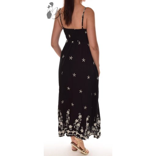 Hímzett virágmintás maxiruha M/L, XL/XXL