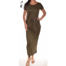 Zsebes, derékban megkötős maxi ruha M/L, XL/XXL