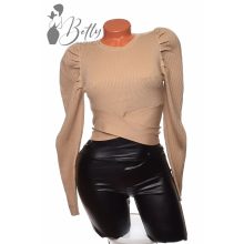 Alján átlapolt, buggyos ujjú felső S/M, L/XL