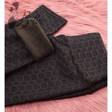 Fekete színű, anyagában mintás, műszőrme bélelt leggings M/L, XL/2XL