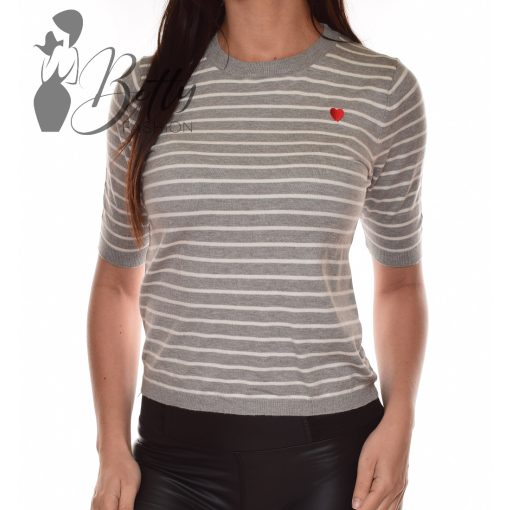 Csíkos, rövid ujjú, kötött felső S-M-L