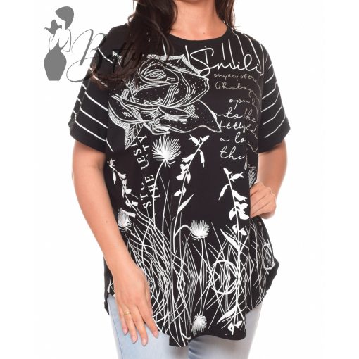 Feliratos és mintás, bő tunika M/L, XL/XXL
