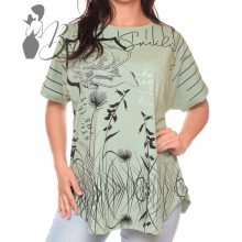 Feliratos és mintás, bő tunika M/L, XL/XXL